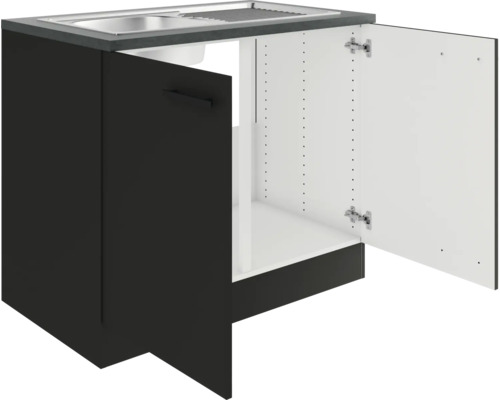Meuble bas d''évier avec porte ouverte pour cuisines