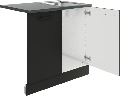 Meuble bas d''évier avec porte ouverte