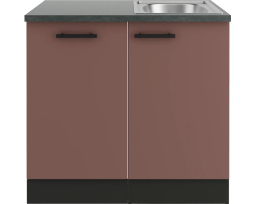 Meuble sous-évier avec deux portes et évier