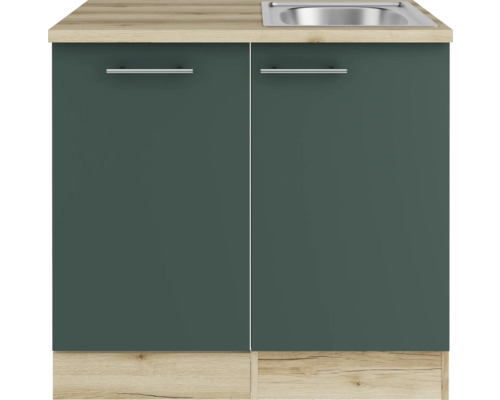 Unterschrank mit Spüle, zwei Türen und Griffen