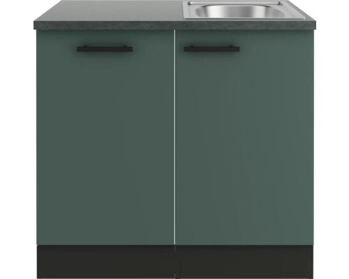 Meuble sous-lavabo avec deux portes et plan de travail