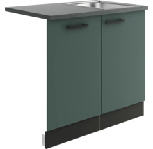 Meuble sous-lavabo avec deux portes et étagère latérale