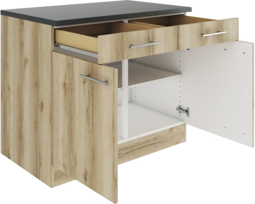 Meuble bas de cuisine avec tiroirs et porte