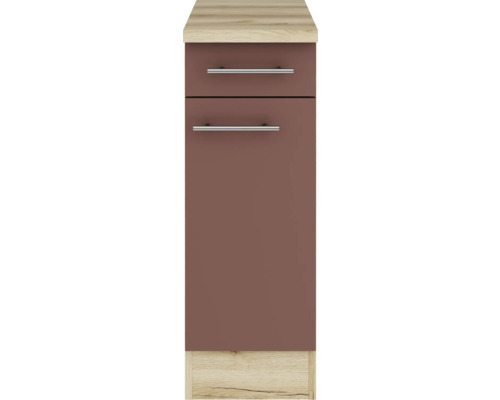 Armoire de salle de bains étroite avec deux tiroirs et poignées en métal