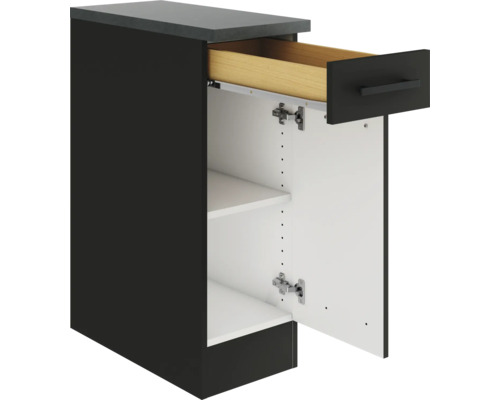 Meuble bas avec tiroir et étagères