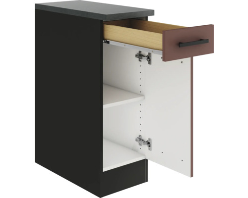 Meuble bas avec tiroir et étagères