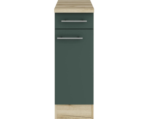 Meuble bas de cuisine étroit avec deux tiroirs et poignées