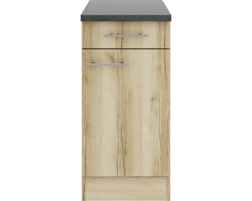 Meuble bas de cuisine avec tiroir et porte au design bois