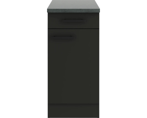 Meuble bas de cuisine foncé avec deux tiroirs