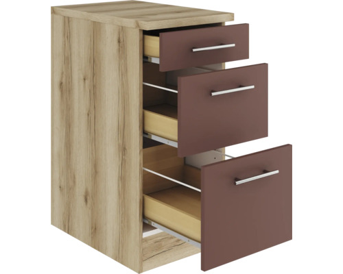 Meuble bas de cuisine avec trois tiroirs