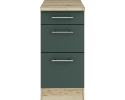 Meuble bas de cuisine avec trois tiroirs