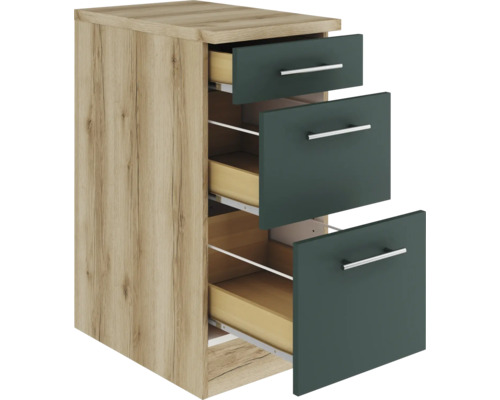 Meuble bas de cuisine avec trois tiroirs