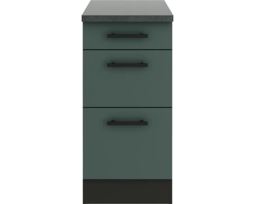 Meuble bas avec trois tiroirs pour salle de bains