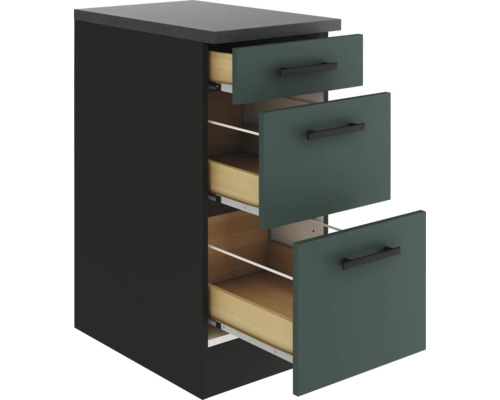 Meuble bas de cuisine avec trois tiroirs