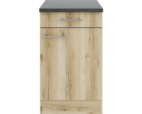 Meuble bas avec tiroir et porte décor bois