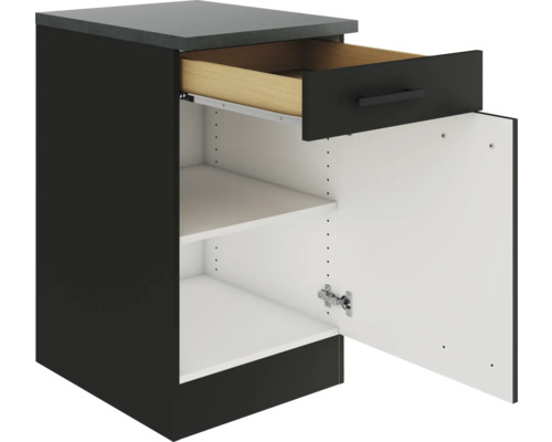 Meuble bas avec tiroir et étagères