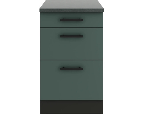 Meuble bas avec trois tiroirs pour la cuisine