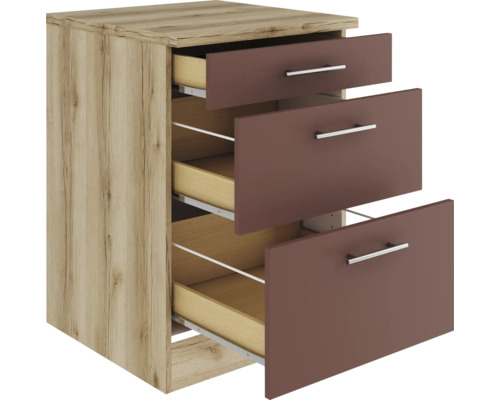 Meuble bas avec trois tiroirs pour salle de bain