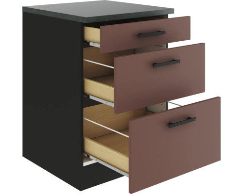 Meuble bas avec trois tiroirs