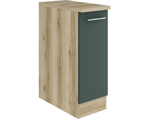 Optifit Auszugunterschrank Savona405 BxTxH 30x60x84,8 cm grün matt zerlegt Unterschrank mit Tür und Griff im modernen Design