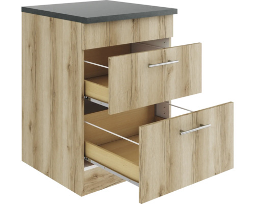 Meuble bas avec deux tiroirs pour salle de bain