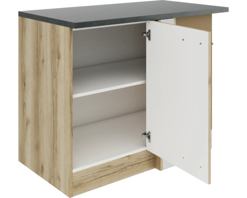 Meuble bas avec porte et étagères