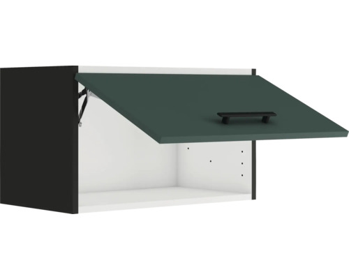 Armoire murale ouverte avec porte et poignée