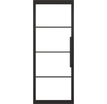 Schwarze Innentür mit Glas und Griff