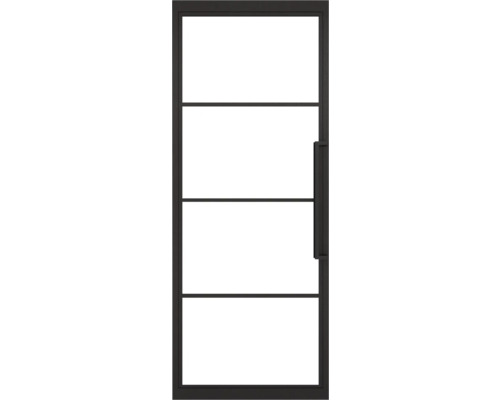 Schwarze Innentür mit Glas und Griff