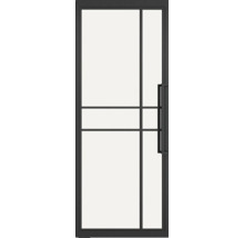Schwarze Duschwand mit Glas und Griff