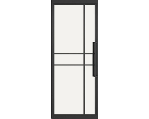 Schwarze Duschwand mit Glas und Griff