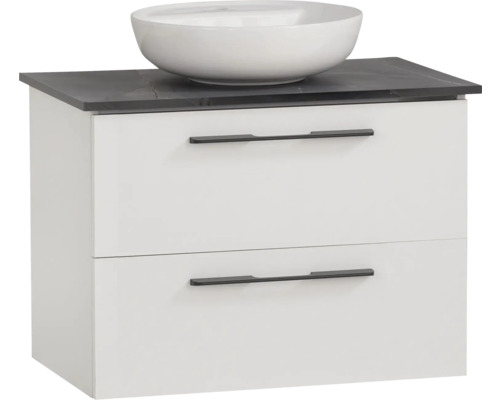 Waschbecken mit Unterschrank Möbelpartner Maxim BxHxT 66x65.4x45 cm Frontfarbe weiss matt 701862 Waschbecken mit Unterschrank Möbelpartner Maxim BxHxT 66x65.4x45 cm Frontfarbe weiss matt 701862