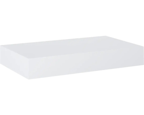 Plan de toilette Jungborn marbre compact 80.6x12x46 cm blanc mat Bloc d''isolation rectangulaire