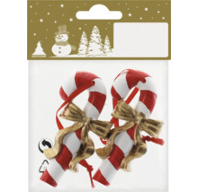 Zwei Zuckerstangen mit Schleife zur Weihnachtsdekoration