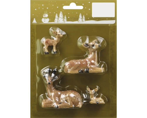 Décoration de Noël cerfs lot de 4 marron