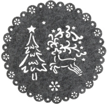 Dessous de plat décoratif en feutre avec motifs de sapin de Noël et de renne