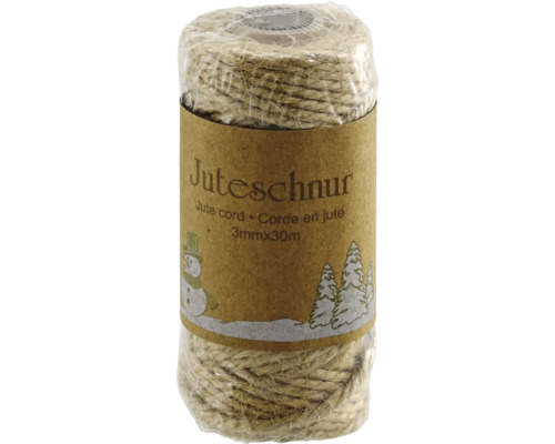 Geschenksband 30 m 3 mm Jute natur