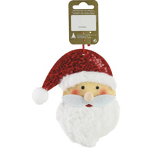Décoration de sapin de Noël Père Noël avec bonnet à paillettes et barbe
