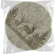 Dessous de verre en feutre avec motif de cerf dans un emballage transparent