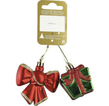 Ensemble de décorations de sapin de Noël avec nœud et cadeau pour la décoration