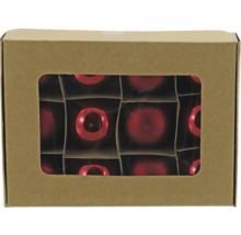 Emballage avec boules de Noël rouges