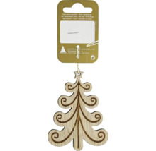 Weihnachtsbaumanhänger aus Holz mit Stern