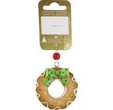 Dekorativer Lebkuchenkranz mit Schleife als Christbaumschmuck