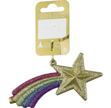 Glitzernder Stern mit Regenbogen als Christbaumschmuck