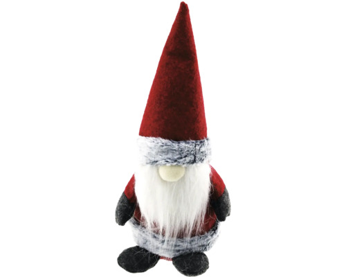 Décoration de Noël lutin en feutrine gris rouge 25 cm