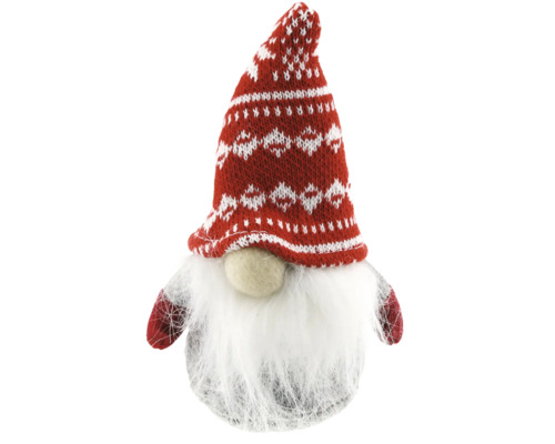 Décoration de Noël lutin en feutrine gris rouge 14 cm