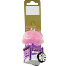 Pendentif décoratif machine à barbe à papa avec étiquette