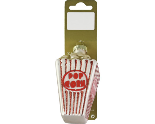 Weihnachtsdeko Hänger Popcorntüte Glas weiss