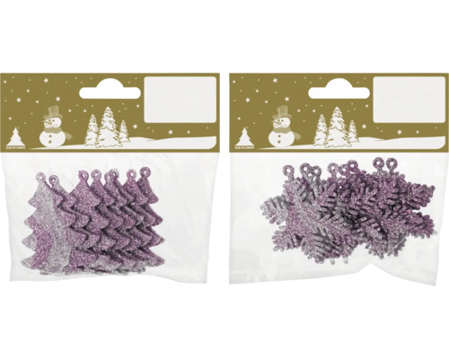 Décoration de Noël suspension 8 pces assorties violet