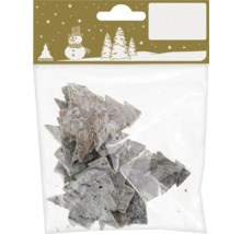 Dekorationsartikel mit Baumrinde in Tannenbaumform in einer Verpackung